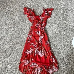 WAYF floral wrap dress